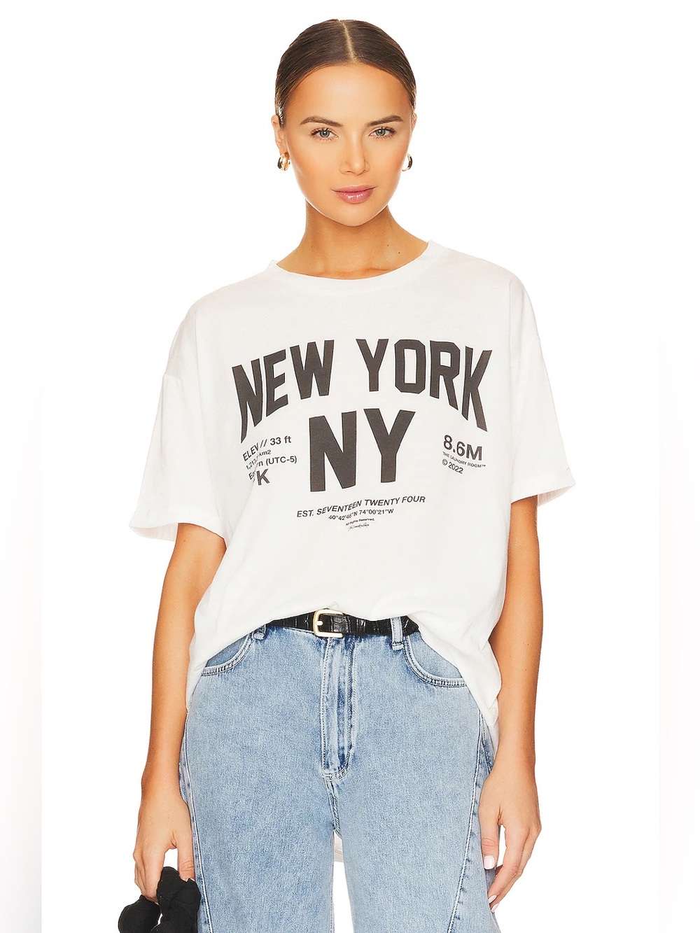 NWT THE LAUNDRY ROOM :: WELCOME TO NEW YORK OVERSIZED TEE | WHITE